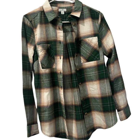 Dip Green and Cream Plaid Button-Up Shirt XS NWT Taylor Swift style - Picture 1 of 6